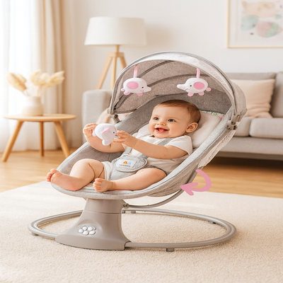 bebe confort transat apaisant rose pale enfant jouant