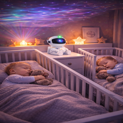 bebe projection plafond étoile de galaxie jumeaux endormi