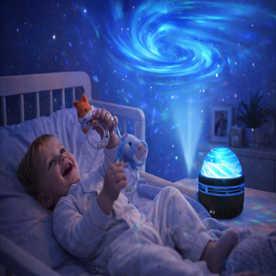bebe projection plafond vagues d'océan enfant couché