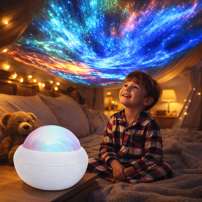 bebe projection plafond veilleuse noël blanc enfant assis