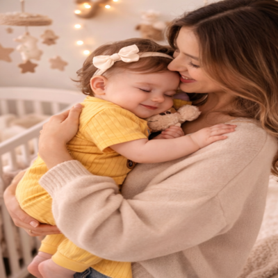 bebe pyjamas doux enfant avec maman