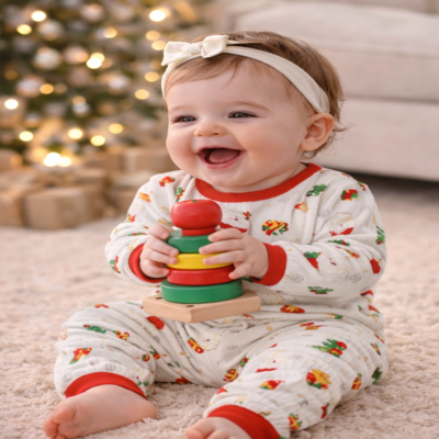 bebe pyjamas doux noël enfant souriant