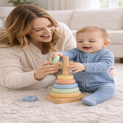 bebe pyjamas manches longues bleu maman avec bébé