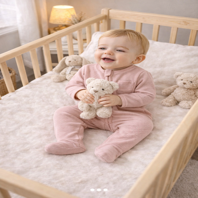 bebe pyjamas manches longues rose bebe souriant