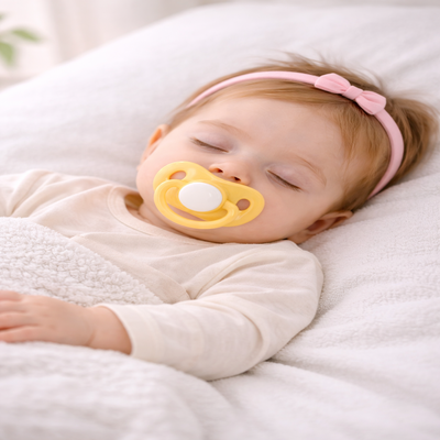 bebe sucette douce jaune enfant endormi