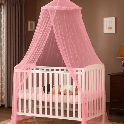 ciel de lit bebe feerique rose tissu agréable au toucher