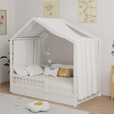 ciel de lit cabane doux sommeil 1 pièce blanche