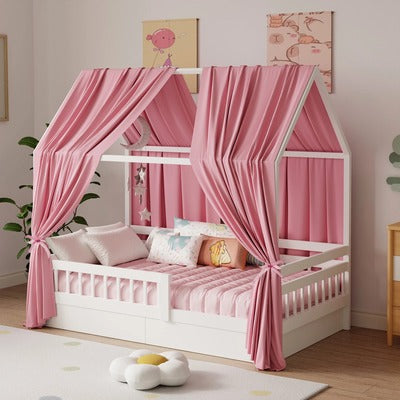 ciel de lit cabane doux sommeil 2 pièces rose