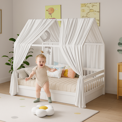 ciel de lit cabane doux sommeil enfant joue