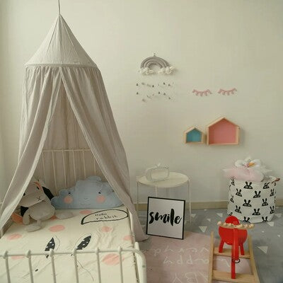 ciel de lit enfant protecteur gris confortable