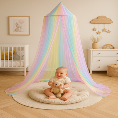 ciel de lit fille royaume enchanté bébé assis