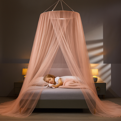 ciel de lit pour bebe cocon protecteur rose enfant endormi