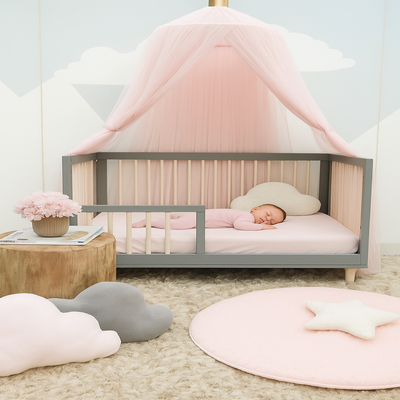 ciel de lit pour fille respirant rose enfant couché