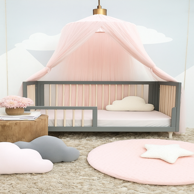 ciel de lit pour fille respirant rose tout doux