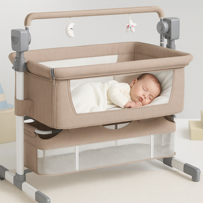 cododo beige portable bébé couché