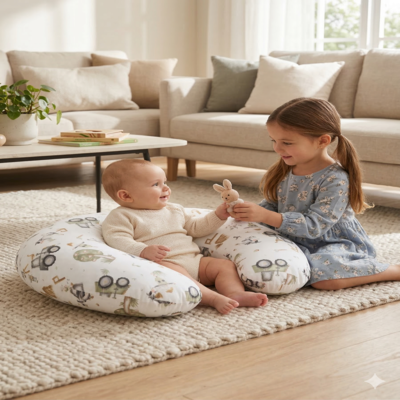 coussin d'allaitement doux enfant joue