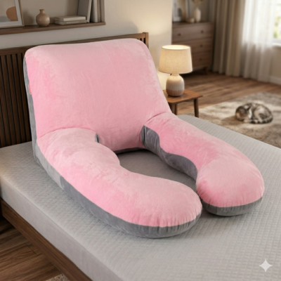 coussin d'allaitement grossesse multifonction rose gris