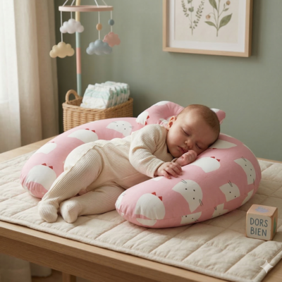 coussin d'allaitement moelleux enfant dort paisiblement