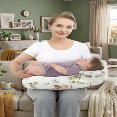 coussin d'allaitement moelleux maman avec enfant tétine
