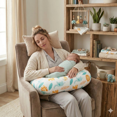 coussin d'allaitement pratique maman avec enfant adorable