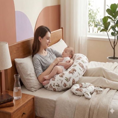 coussins d'allaitement adorable maman avec enfant