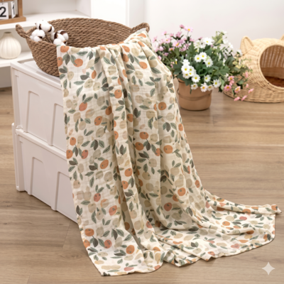 couverture bebe confortable oranger