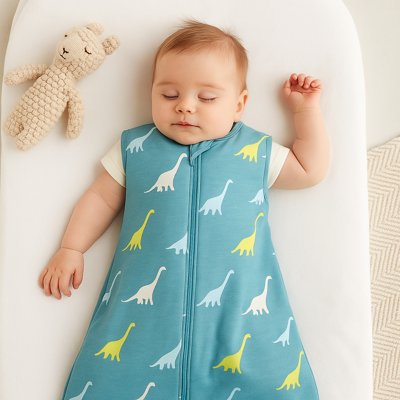 couverture d'emmaillotage vélun dinosaure couvert bébé endormi
