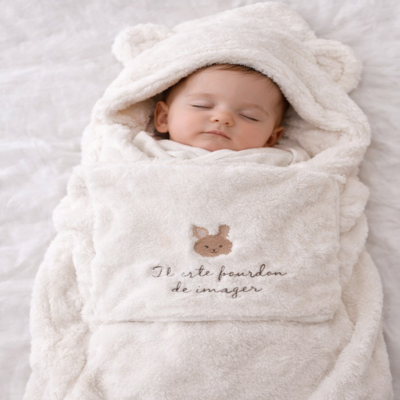 couverture enveloppante bebe chaud blanc enfant dort