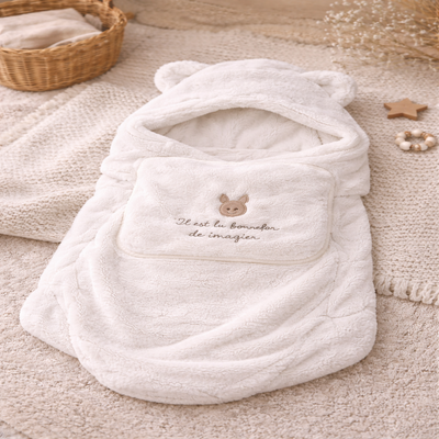 couverture enveloppante bebe chaud blanc