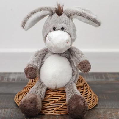 doudou bébé âne gris réconfortant