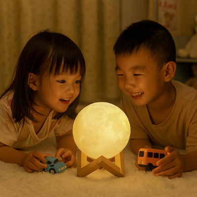 lampe veilleuse bebe atmosphère blanc chaud enfants jouent