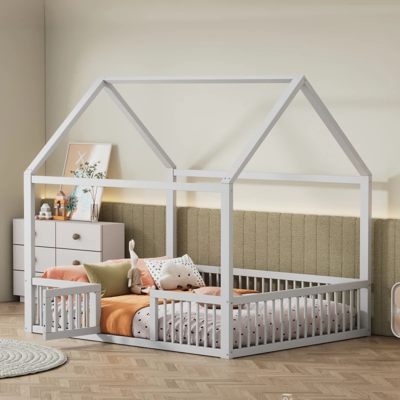 lit au sol bébé cabane avec matelas doux
