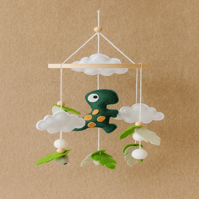 mobile bebe dinosaure vert foncé