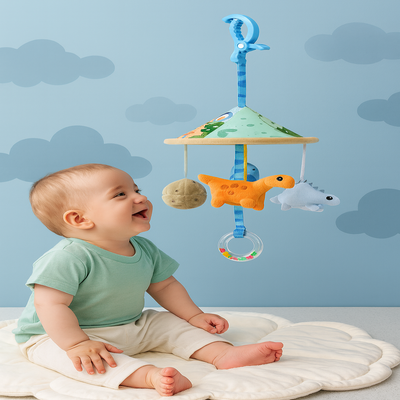 mobile lit bébé captivant dinosaure bébé souriant