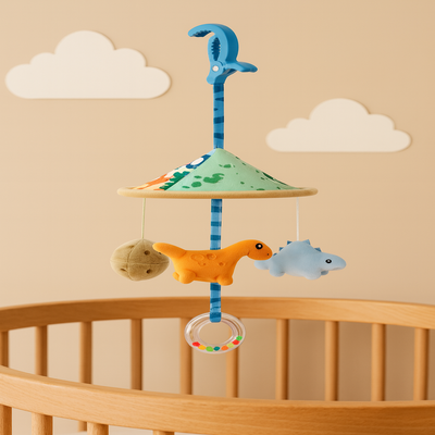 mobile lit bébé captivant dinosaure rassurant