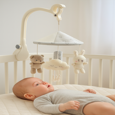 mobile lit bébé captivant lapin bébé couché