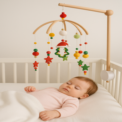 mobile musical bébé douce berceuse arbre de noël bébé endormi