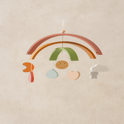 mobile pour lit bebe éléphant arc en ciel