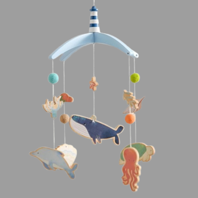 mobile pour lit bebe feutrine baleine bleu