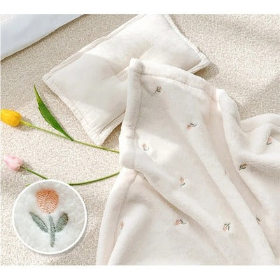 polaire couverture bebe anti irritation tulipe