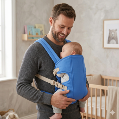 porte bebe confortable papa tient enfant