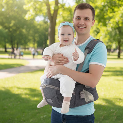 porte bébé kangourou papa avec enfant