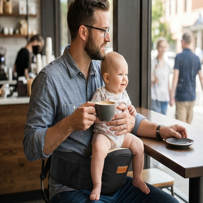 porte bébé tabouret noir enfant bien installé