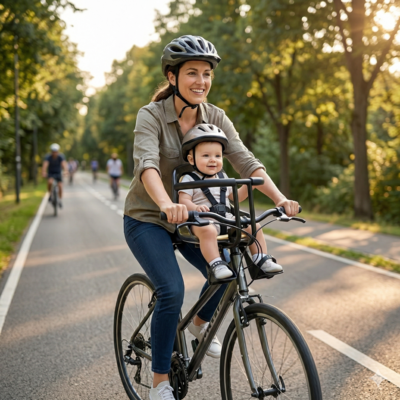 porte bebe velo anti chute noir maman conduit velo