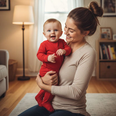 pyjama bebe barboteuse rouge bébé avec maman