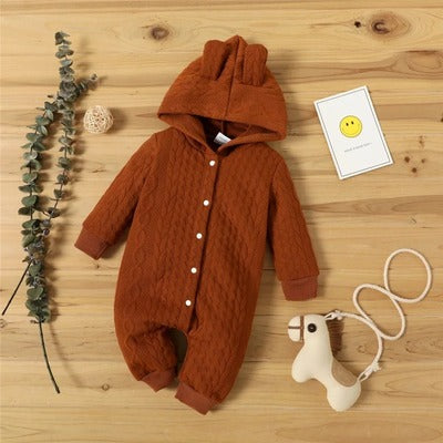 pyjama bébé fille à capuche brun