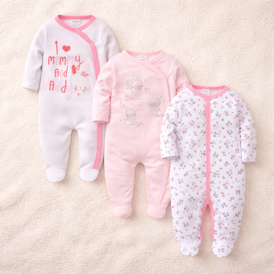 pyjama bébé fille combinaison imprimée ensemble de 3 pièces