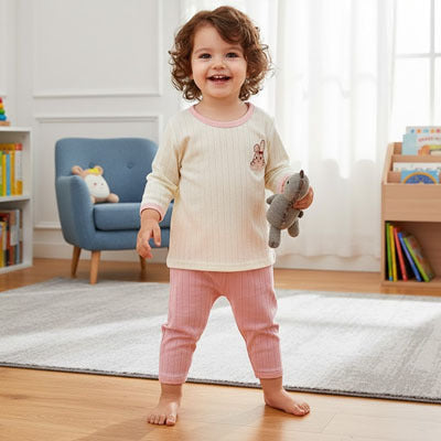 pyjama bebe fille dessin animé rose enfant debout