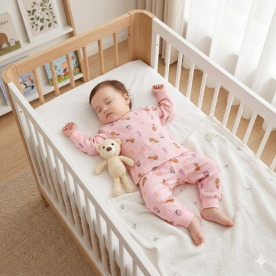 pyjama bebe fille léger rose enfant dort