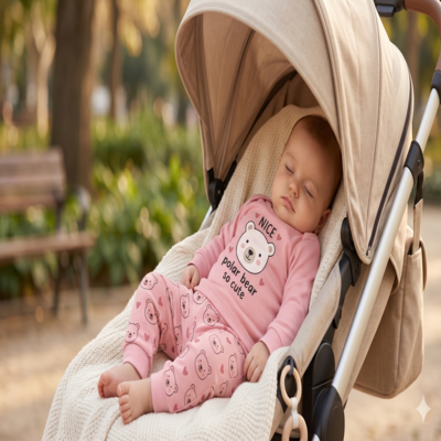 pyjama bébé manche longue enfant dans poussette